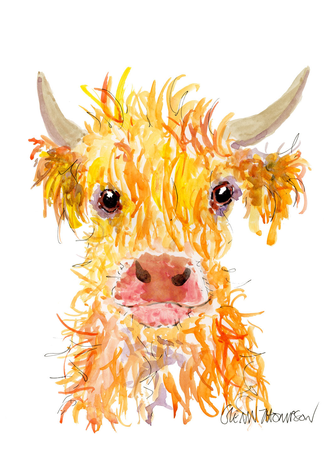 Highland Coo By Belfast Artist Glenn Thompson